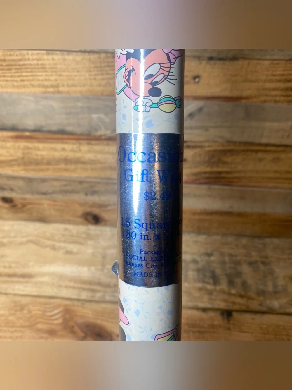 Vintage Gibson Greetings 1980 Walt Disney Baby Mickey Minnie Gift Wrapping Paper
